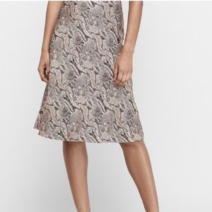 Express Snake Print Satin Midi Skirt NWT